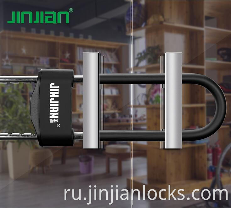 U Lock Pinger -Отпечаток интеллектуальной замок отпечатков пальцев для магазина стеклянной двери офис длинная кандала